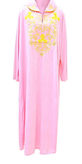 Sequinned Egypt Embroidered Ladies Long Sleeved Dress Arabic House Kaftan Stretchy