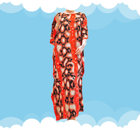 Snake Print Ladies Kaftan Long Ethnic Hand Made Vibrant Large Womens Cool Motif