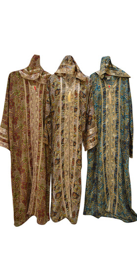 Moroccan kaftan farasha hood long ladies dress hood summer gold blue elegant new