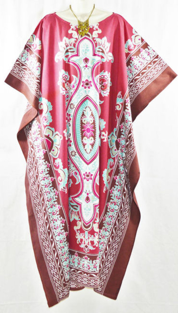 BALI Beautiful 100% Cotton Batik Kaftan Dress in Black, Red or Blue - Freesize
