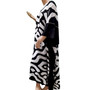 ZEBRA Print Animal Kaftan Caftan Black White Dress Plus One Size Cool Hand-drawn
