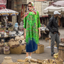 JASMINE HISBISCUS Floral  Tunic Kaftan Top Plus Blouse - Freesize