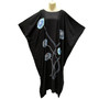 DAHLIA Black Hand Drawn Floral Cool Kaftan Dress Beach Cover-Up  - Freesize