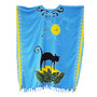 CAT Silhouette Long Kaftan Dress Beach Cover Up 100% Cotton - Freesize