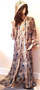 Moroccan Blue Gold Hooded Long Silky Long Abaya Kaftan Dress S M L XL