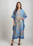 100% Cotton Long Kaftan BALI Beautiful Batik Kaftan Dress in Black Red or Blue Handmade Freesize