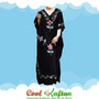 GARDEN Black Hand Painted Embroidered Kaftan Dress Ladies Long Cool Kaftan 