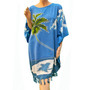 MALDIVES Hand Painted Coconut Island Kaftan Top - Freesize