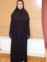 2 Piece Saudi Black Abaya Jilbab Dress & Scarf