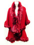 LUX Winter Women Ladies Celeb Faux Fur Double Layered Wrap Poncho Shawl Cape Cloak