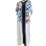  ARWEN White Blue Black Floral Kaftan Caftan Cool Soft Long Ladies Dress Plus Cover Up Beach