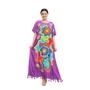 HENNA FLOWER Hand Painted Girls Kaftan Soft Beach Dress Long Top Kids Childs New