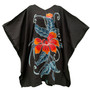 Poncho Orchid Floral T-Shirt Blouse Flowing Top Short Flower Ladies Womens Hand Made Luxury 