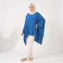 Plain Colour TOP Poncho Blouse Buttersoft Wide Sleeved Rayon Kaftan  - Freesize