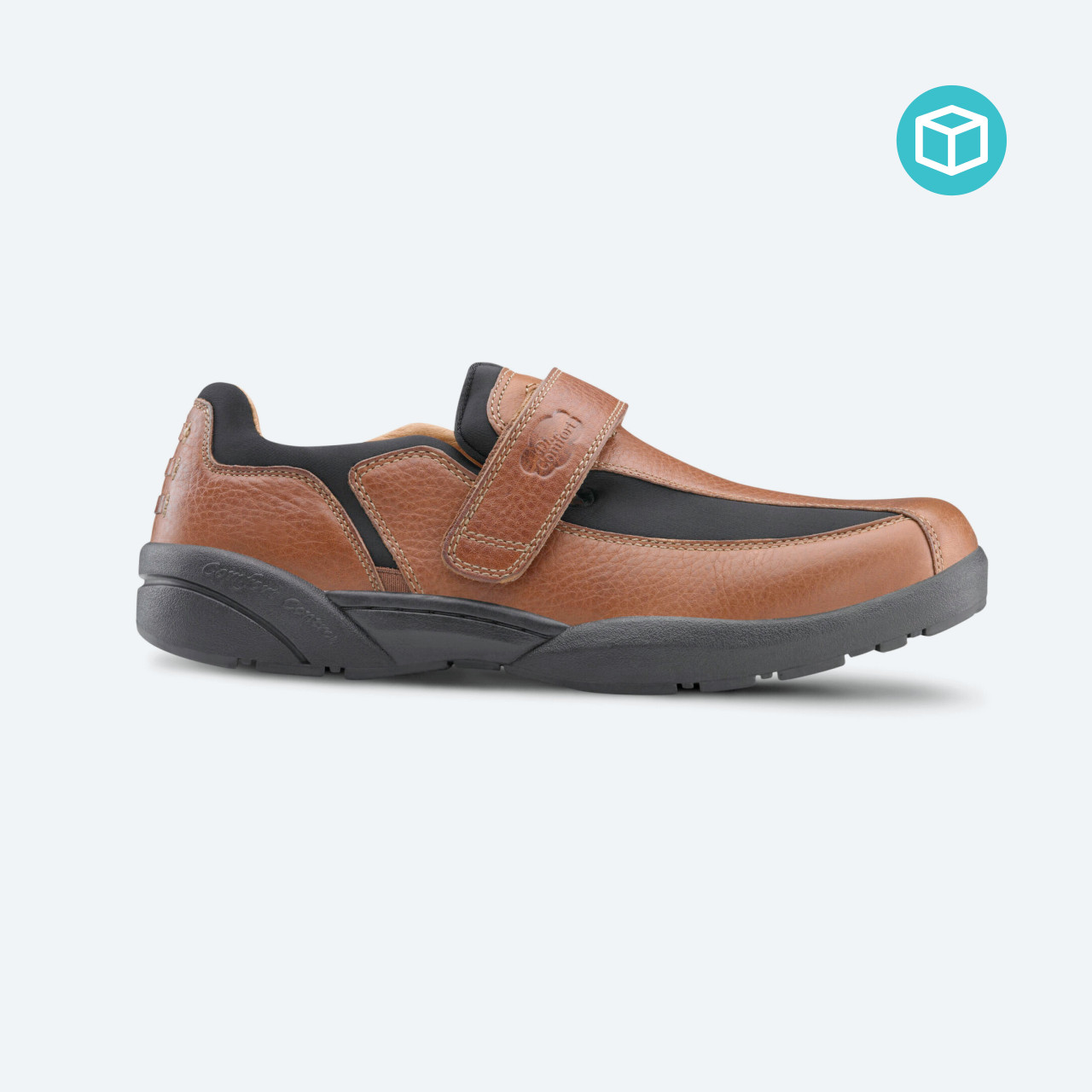 NEW DR. COMFORT SHOES men\'s douglas casual slip-on leather shoes in chestnut Dr. Comfort Scott Men main image 3