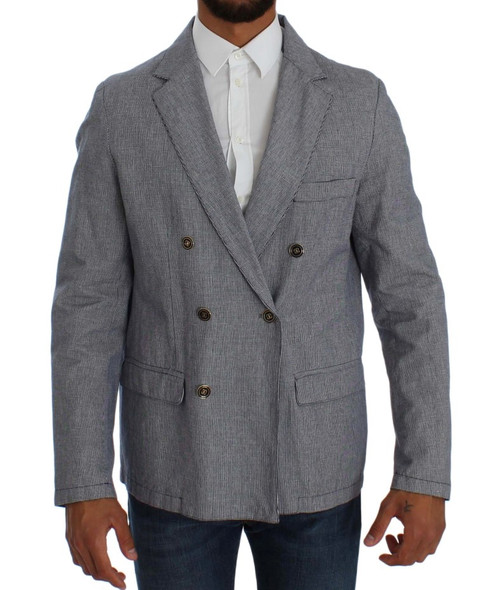 Blue Double Breasted Regular Fit Blazer Blue Double Breasted Regular Fit Blazer