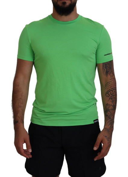 Green Modal Short Sleeves Crewneck T-shirt Green Modal Short Sleeves Crewneck T-shirt