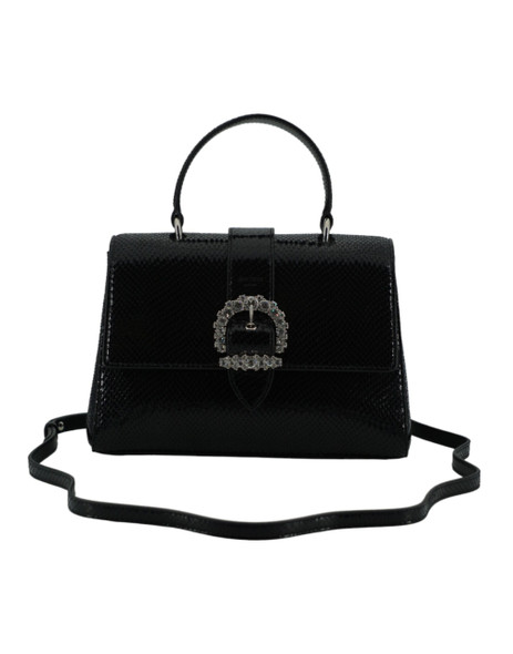 Black Leather Top Handle Shoulder Bag Black Leather Top Handle Shoulder Bag