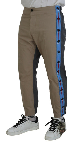 Dsquared² Cotton Brown Gray Two Tone Men Casual Pants Dsquared² Cotton Brown Gray Two Tone Men Casual Pants