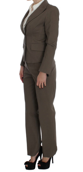 Beige Wool Cotton Suit Beige Wool Cotton Suit