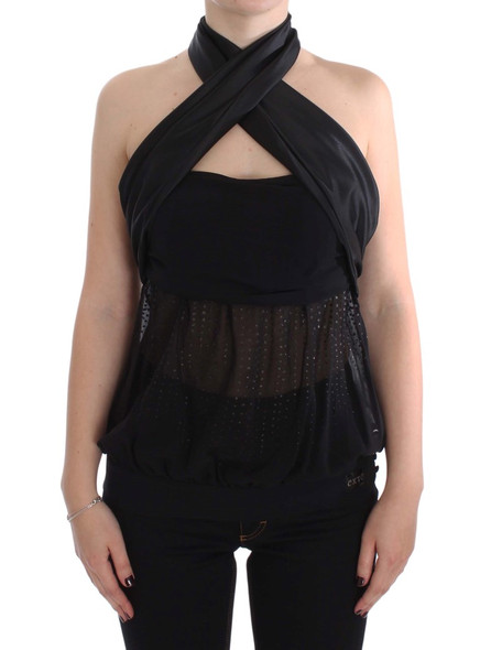Black Neck Wrap Top Blouse Black Neck Wrap Top Blouse