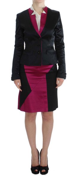 Black Pink Two Piece Suit Skirt & Blazer Black Pink Two Piece Suit Skirt & Blazer