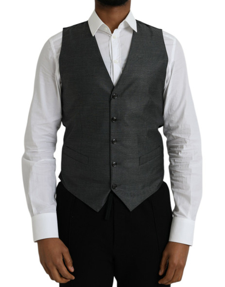 Dolce & Gabbana Gray Wool Formal Dress Waistcoat Vest Dolce & Gabbana Gray Wool Formal Dress Waistcoat Vest