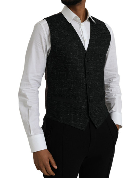 Black Brown Silk Waistcoat Dress Formal Vest Black Brown Silk Waistcoat Dress Formal Vest