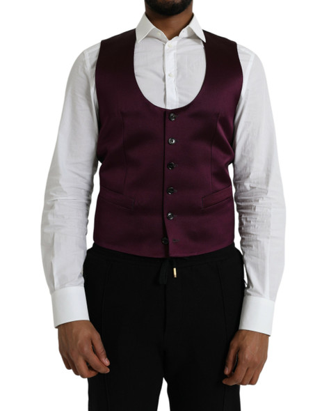 Maroon Satin Silk Waistcoat Dress Formal Vest Maroon Satin Silk Waistcoat Dress Formal Vest