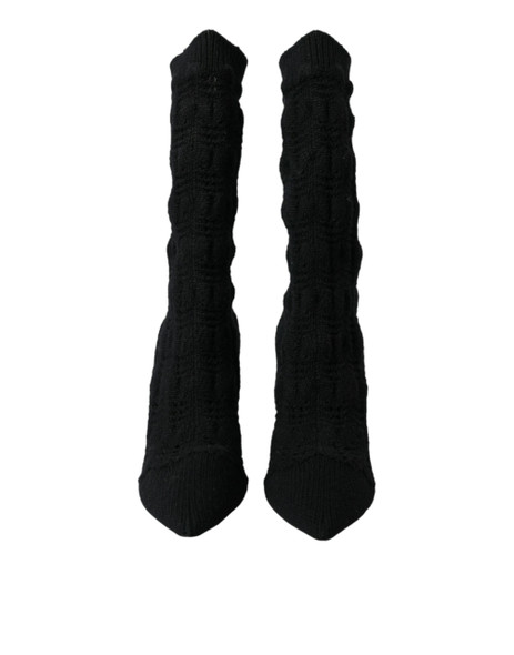 Dolce & Gabbana Black Stiletto Heels Mid Calf Boots Shoes Dolce & Gabbana Black Stiletto Heels Mid Calf Boots Shoes