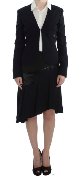 Black Blue Two Piece Suit Skirt & Blazer SIG30906 Black Blue Two Piece Suit Skirt & Blazer SIG30906
