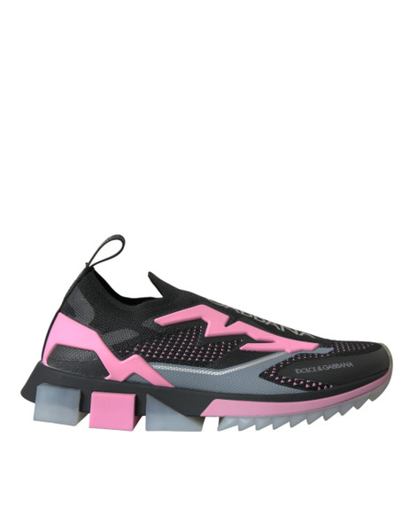 Dolce & Gabbana Black Pink Slip On Sorrento Sneakers Shoes Dolce & Gabbana Black Pink Slip On Sorrento Sneakers Shoes