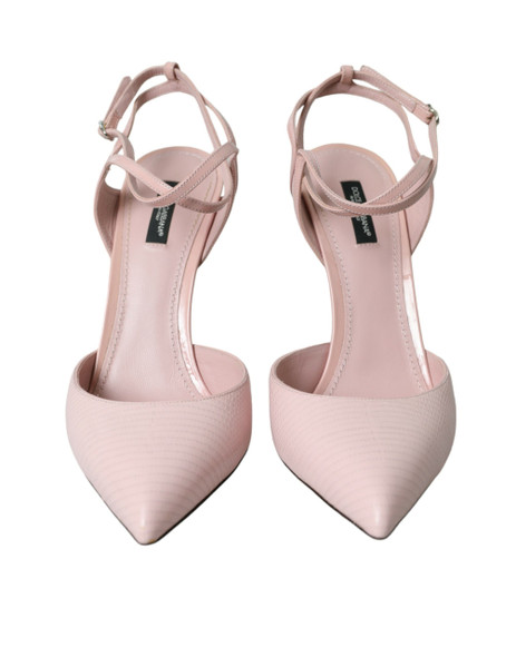 Dolce & Gabbana Pink Leather Ankle Strap Heels Pumps Shoes Dolce & Gabbana Pink Leather Ankle Strap Heels Pumps Shoes