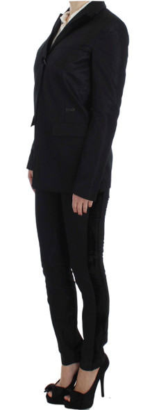 Black One Button Three Piece Suit Black One Button Three Piece Suit