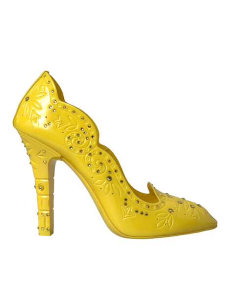 Yellow Crystal CINDERELLA Heels Pumps Shoes Yellow Crystal CINDERELLA Heels Pumps Shoes