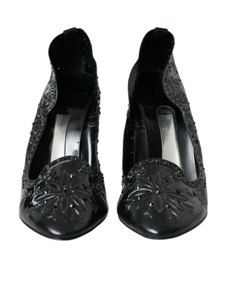Dolce & Gabbana Black Crystal CINDERELLA Heels Pumps Shoes Dolce & Gabbana Black Crystal CINDERELLA Heels Pumps Shoes
