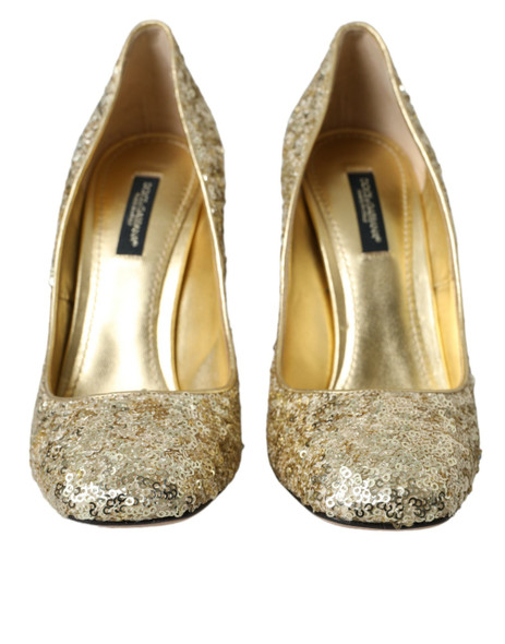 Gold Sequin Crystal Heels Pumps Shoes Gold Sequin Crystal Heels Pumps Shoes