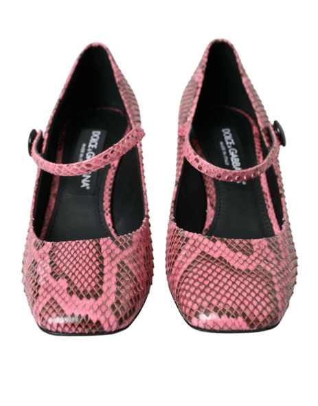 Dolce & Gabbana Pink Python Leather Mary Jane Heels Shoes Dolce & Gabbana Pink Python Leather Mary Jane Heels Shoes
