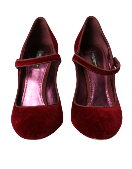 Red Velvet Gold Crystals Heels Mary Jane Shoes Red Velvet Gold Crystals Heels Mary Jane Shoes
