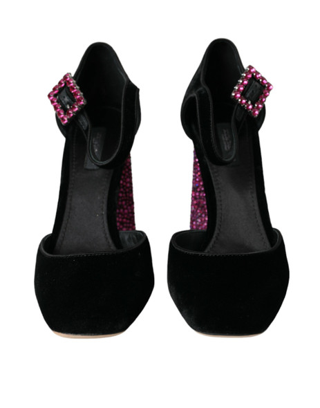 Black Velvet Strass Crystal Mary Janes Shoes Black Velvet Strass Crystal Mary Janes Shoes
