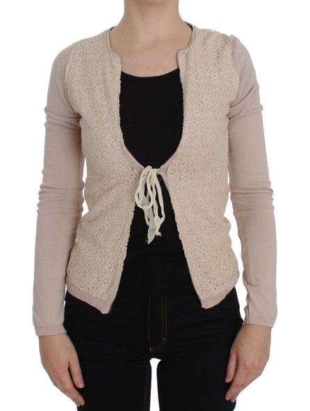 Pink Floral Lace Wrap Sweater Pink Floral Lace Wrap Sweater