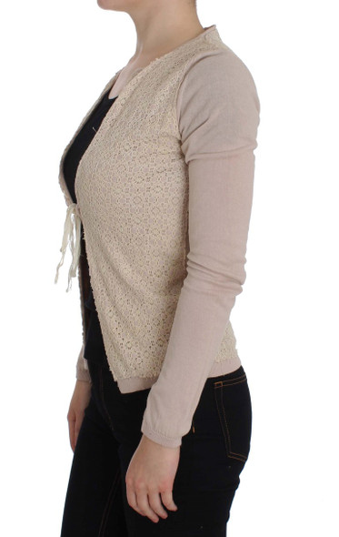 Pink Floral Lace Wrap Sweater Pink Floral Lace Wrap Sweater
