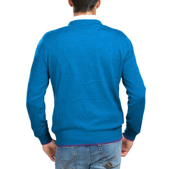 Blue Cotton Men Sweater LA-13110 Blue Cotton Men Sweater LA-13110