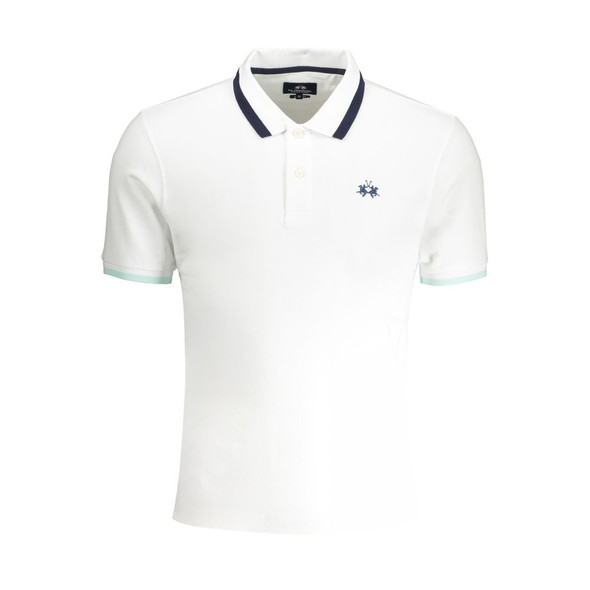 La Martina White Cotton Polo Shirt LA-30436 La Martina White Cotton Polo Shirt LA-30436