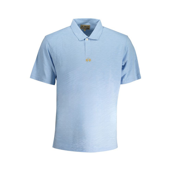 La Martina Light Blue Cotton Men Polo Shirt La Martina Light Blue Cotton Men Polo Shirt