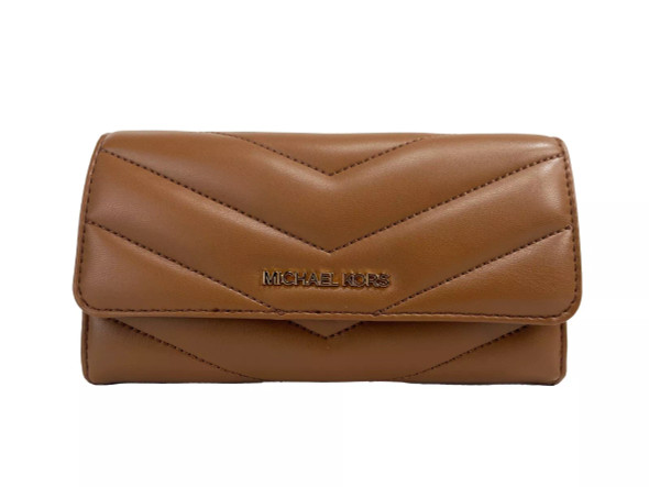 Jet Set Travel Large Quilted Leather Trifold Wallet Brown Jet Set Travel Large Quilted Leather Trifold Wallet Brown