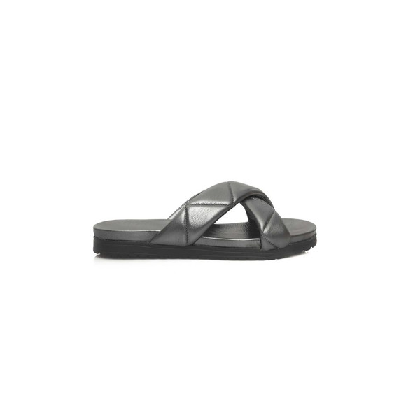 Gray Lambskin Women Sandal Gray Lambskin Women Sandal