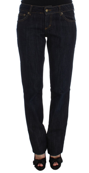 Blue Cotton Straight Fit Stretch Jeans Blue Cotton Straight Fit Stretch Jeans