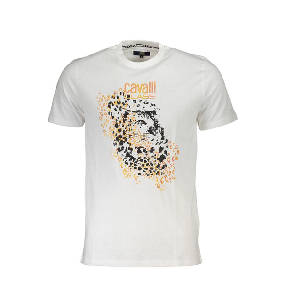 Cavalli Class White Cotton T-Shirt Cavalli Class White Cotton T-Shirt