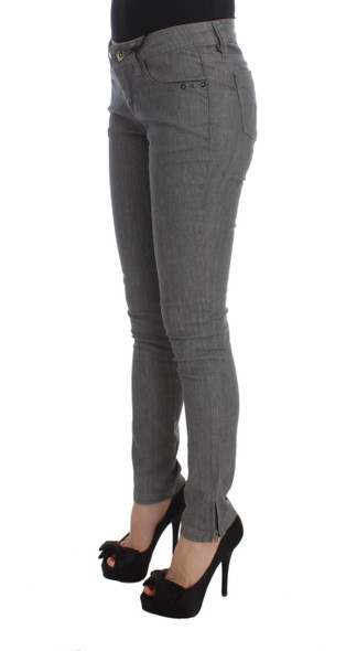 Costume National Gray Cotton Blend Slim Fit Jeans Costume National Gray Cotton Blend Slim Fit Jeans
